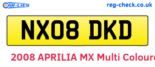 NX08DKD are the vehicle registration plates.