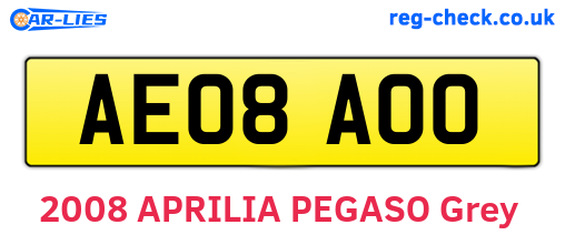 AE08AOO are the vehicle registration plates.