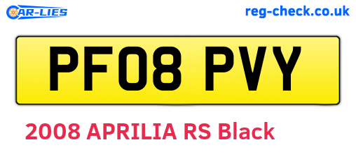 PF08PVY are the vehicle registration plates.