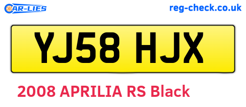 YJ58HJX are the vehicle registration plates.