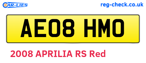 AE08HMO are the vehicle registration plates.