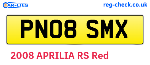 PN08SMX are the vehicle registration plates.