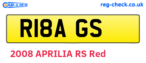 R18AGS are the vehicle registration plates.