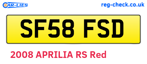 SF58FSD are the vehicle registration plates.