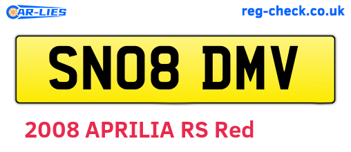 SN08DMV are the vehicle registration plates.