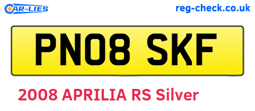 PN08SKF are the vehicle registration plates.