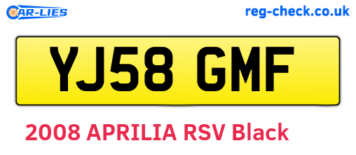 YJ58GMF are the vehicle registration plates.
