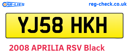 YJ58HKH are the vehicle registration plates.