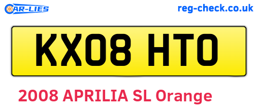 KX08HTO are the vehicle registration plates.