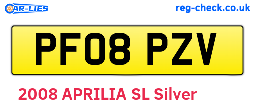 PF08PZV are the vehicle registration plates.
