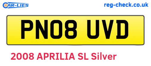 PN08UVD are the vehicle registration plates.