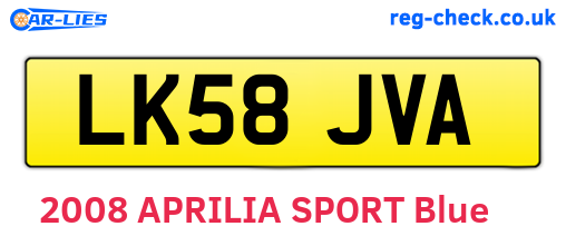 LK58JVA are the vehicle registration plates.