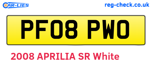 PF08PWO are the vehicle registration plates.