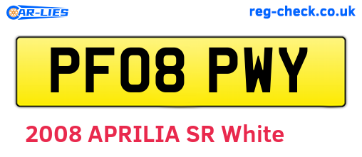 PF08PWY are the vehicle registration plates.