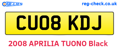 CU08KDJ are the vehicle registration plates.