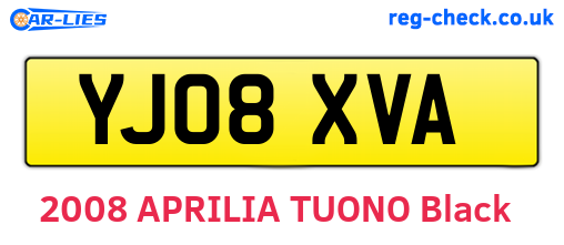 YJ08XVA are the vehicle registration plates.