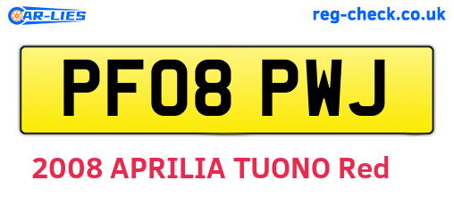 PF08PWJ are the vehicle registration plates.