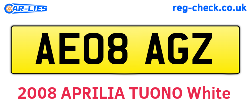 AE08AGZ are the vehicle registration plates.