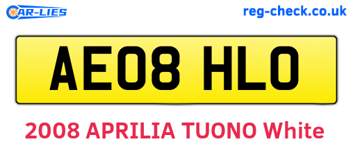 AE08HLO are the vehicle registration plates.