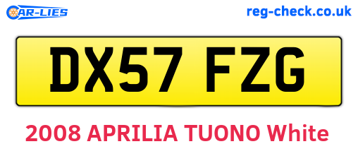 DX57FZG are the vehicle registration plates.