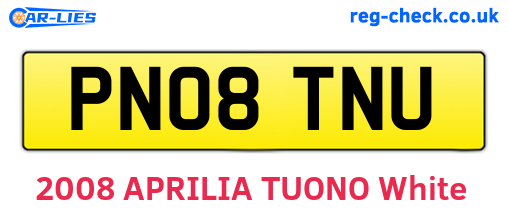 PN08TNU are the vehicle registration plates.