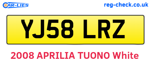 YJ58LRZ are the vehicle registration plates.