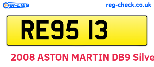 RE9513 are the vehicle registration plates.