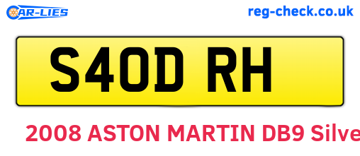 S40DRH are the vehicle registration plates.