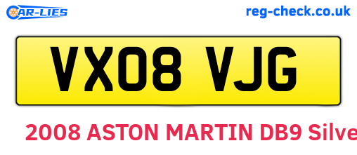 VX08VJG are the vehicle registration plates.