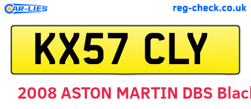 KX57CLY are the vehicle registration plates.