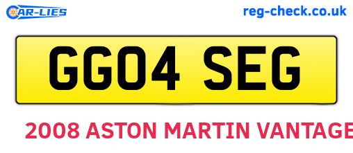 GG04SEG are the vehicle registration plates.