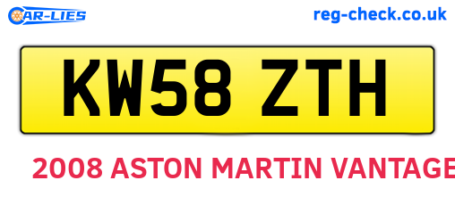 KW58ZTH are the vehicle registration plates.