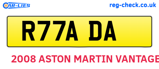 R77ADA are the vehicle registration plates.