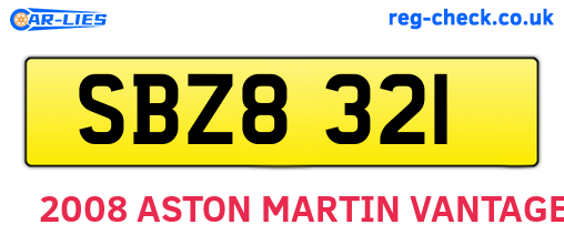 SBZ8321 are the vehicle registration plates.