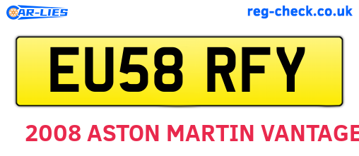 EU58RFY are the vehicle registration plates.