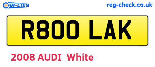 R800LAK are the vehicle registration plates.