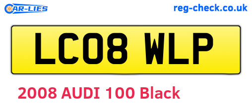 LC08WLP are the vehicle registration plates.