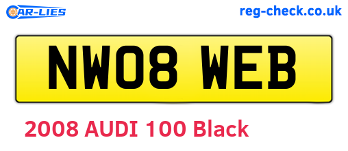 NW08WEB are the vehicle registration plates.