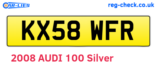 KX58WFR are the vehicle registration plates.