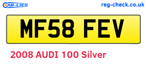 MF58FEV are the vehicle registration plates.
