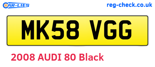 MK58VGG are the vehicle registration plates.