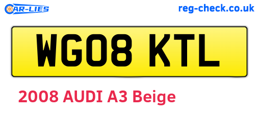 WG08KTL are the vehicle registration plates.