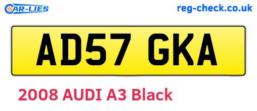 AD57GKA are the vehicle registration plates.