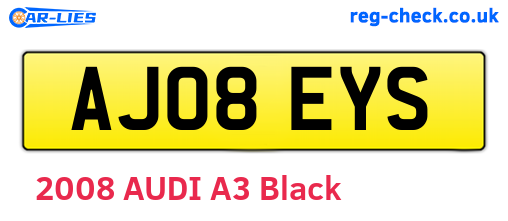 AJ08EYS are the vehicle registration plates.