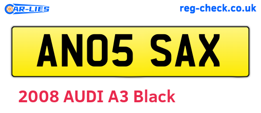 AN05SAX are the vehicle registration plates.