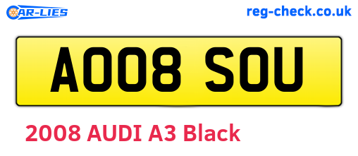 AO08SOU are the vehicle registration plates.