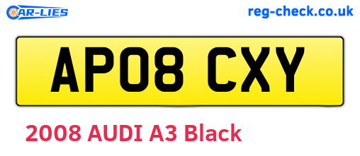 AP08CXY are the vehicle registration plates.