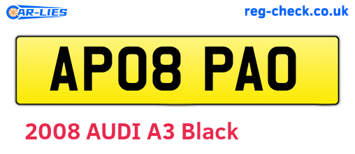 AP08PAO are the vehicle registration plates.