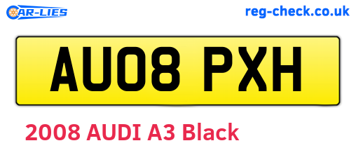 AU08PXH are the vehicle registration plates.
