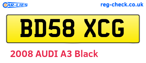 BD58XCG are the vehicle registration plates.
